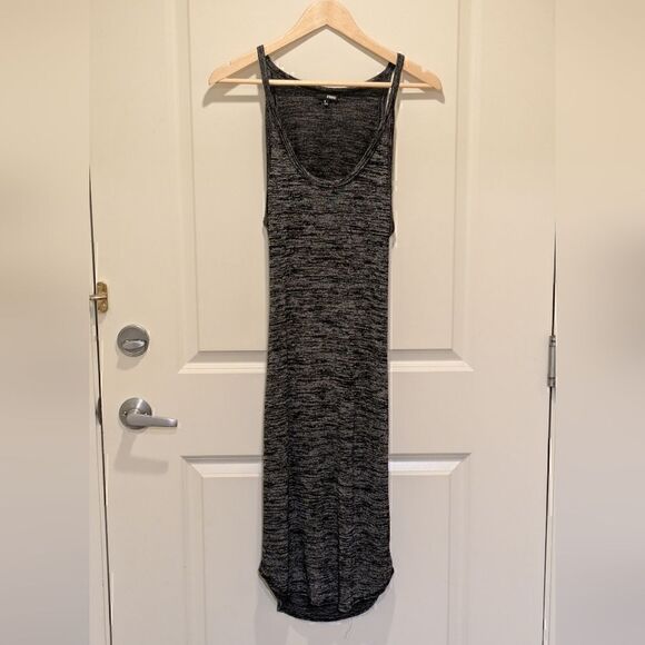 EUC Aritzia Wilfred Free S Heather Grey Cutout Back Stretch Dress - Picture 2 of 4